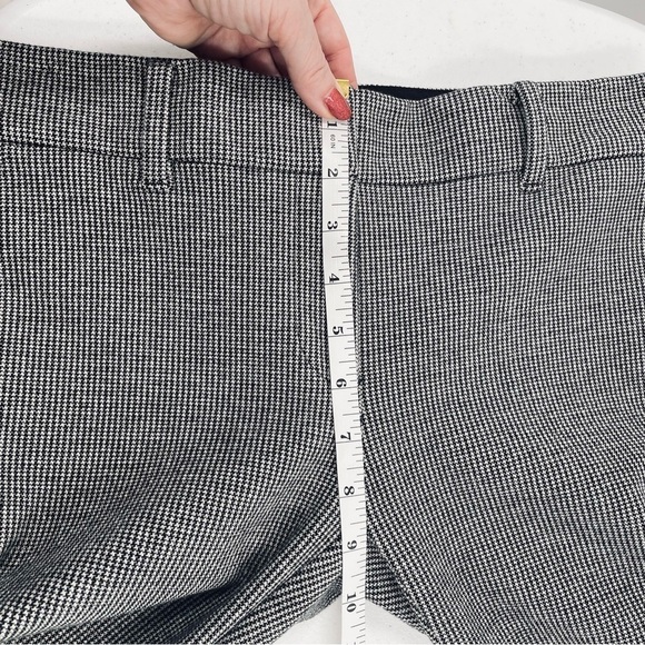 Ann Taylor Black White Tiny Houndstooth Print Pockets Zip Pants Trousers Office - Picture 9 of 12